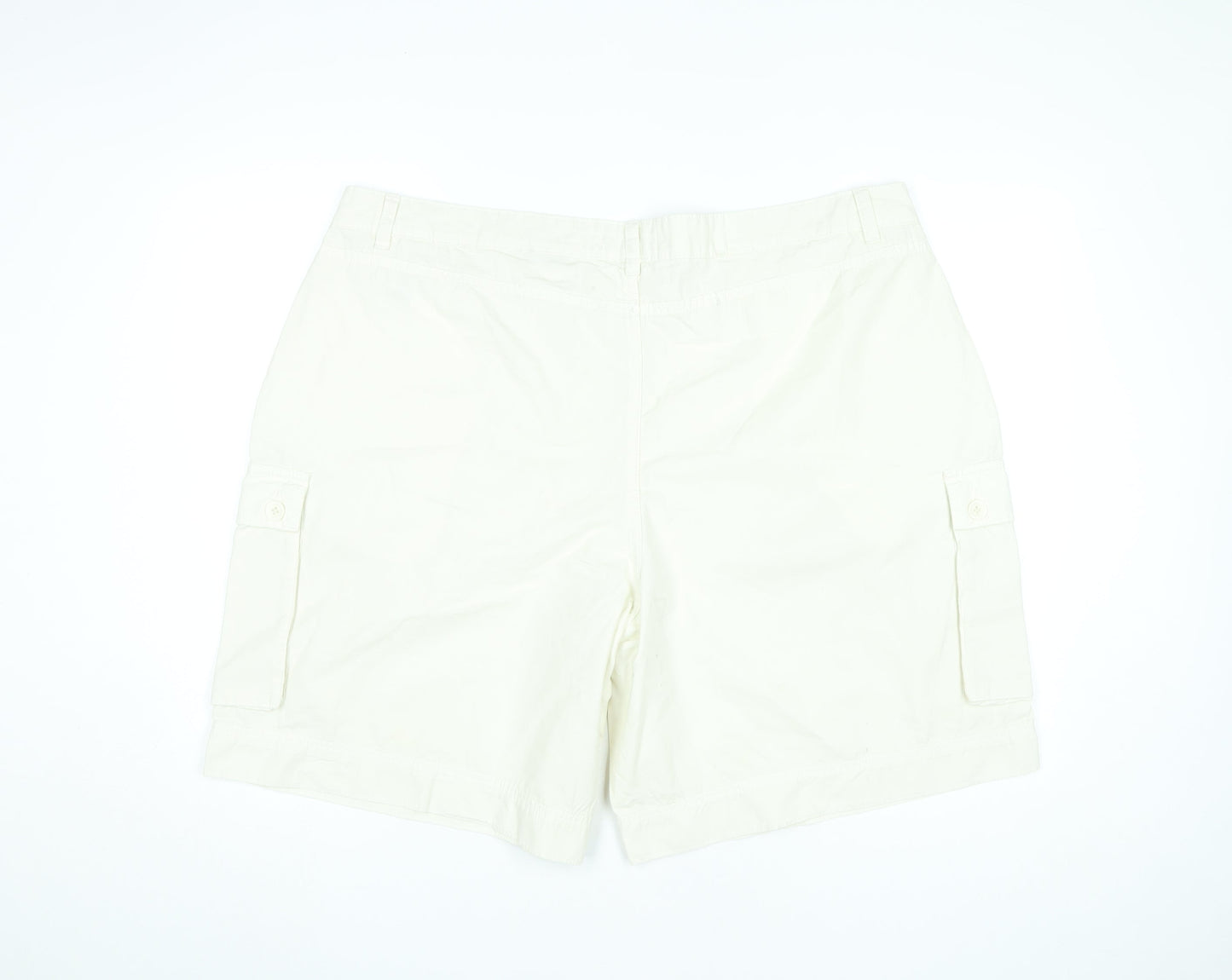 Marks and Spencer Womens Ivory Cargo Shorts Size 22 Cotton Summer