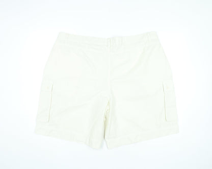 Marks and Spencer Womens Ivory Cargo Shorts Size 22 Cotton Summer