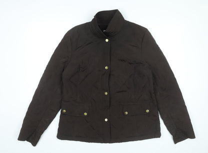 Womens UK Size L Talbots Brown Quilted Coat