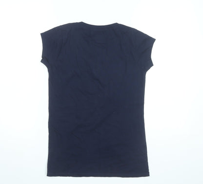 Bee Bee Womens Blue XL Scoop Neck Short Sleeve Cotton T-Shirt