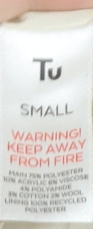 Tu Women Beige Plaid Shirt Jacket Small Regular Fit Lined