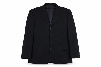 Tom English Mens Black Wool Blazer Jacket 40R Classic Formal