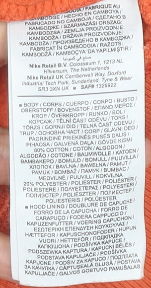 Nike Women’s Orange Hoodie Small Pullover Cotton Blend Casual