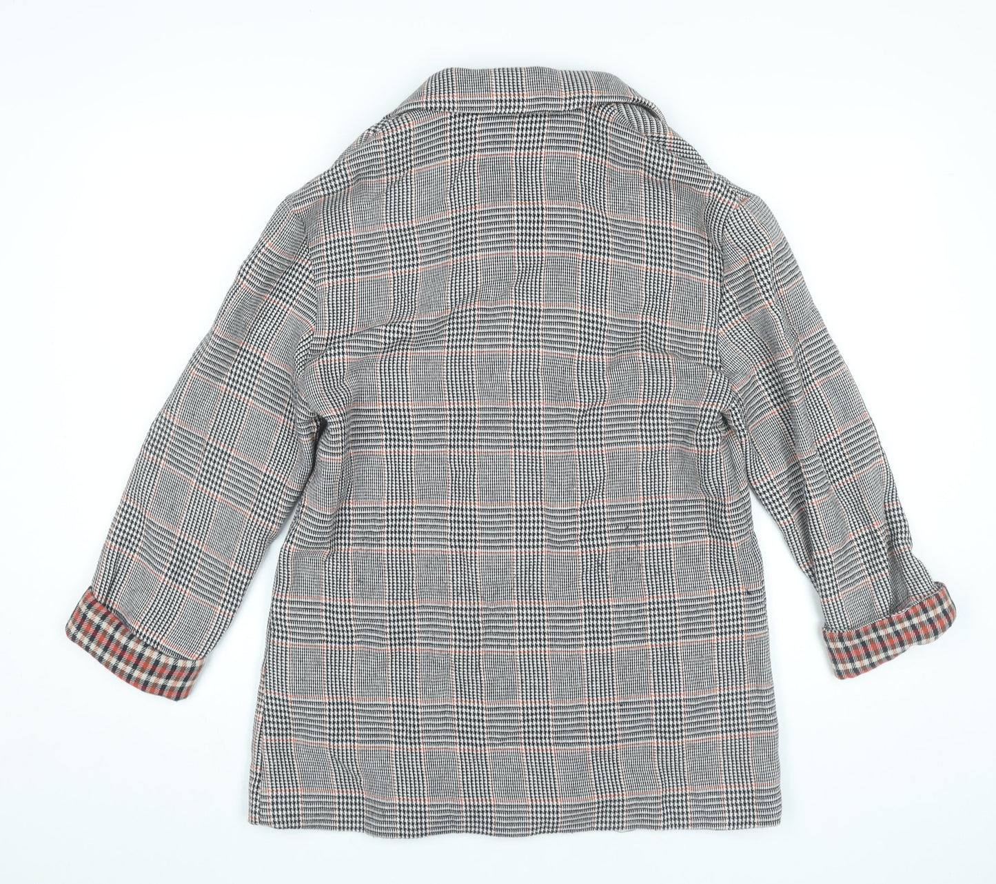 TRF Outerwear Womens Grey Checked Blazer Jacket Size 10 Workwear