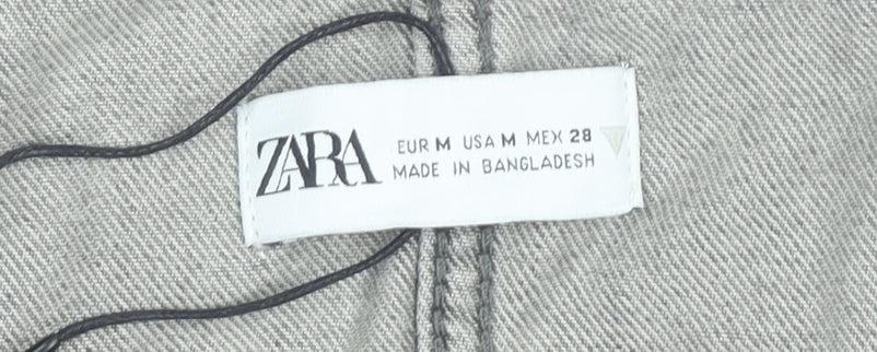 Womens UK Size 12 Zara Grey Wrap Blouse