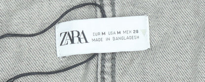 Womens UK Size 12 Zara Grey Wrap Blouse