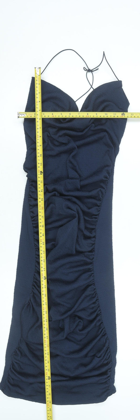 PrettyLittleThing Women’s Blue Ruched Bodycon Dress Size 6