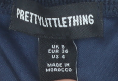 PrettyLittleThing Women’s Blue Ruched Bodycon Dress Size 6