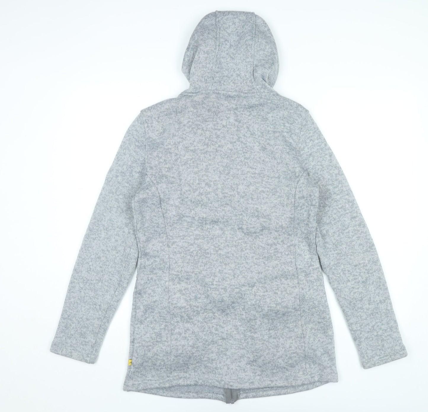 Möberg Womens Grey Mid-Length Hooded Zip Jacket Size M