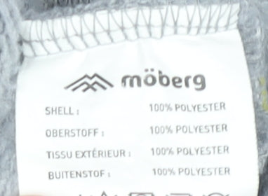 Möberg Womens Grey Mid-Length Hooded Zip Jacket Size M