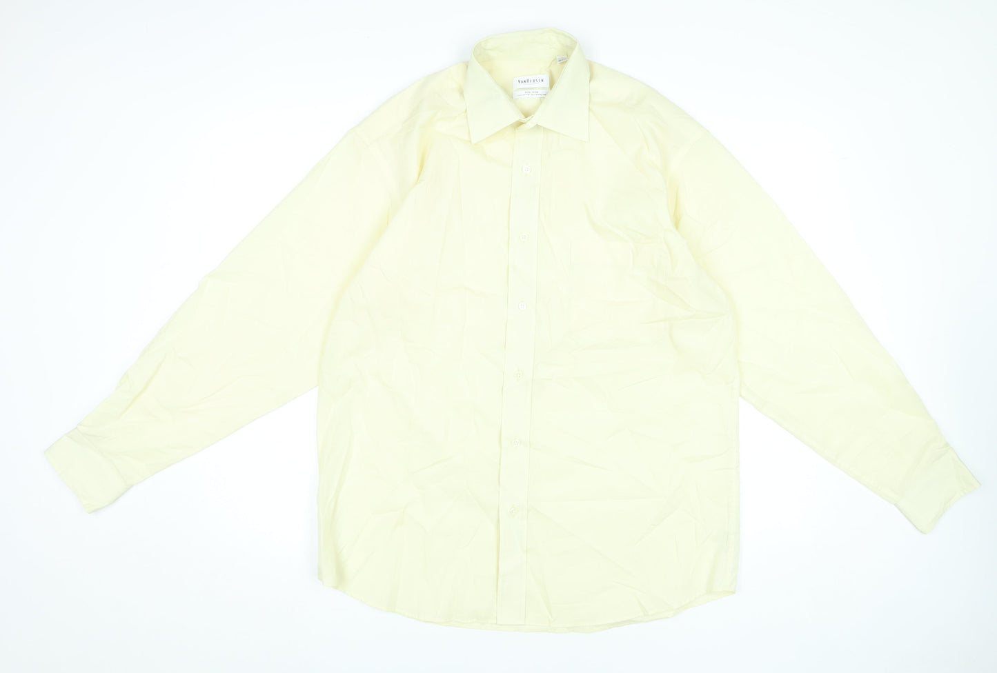 Van Heusen Men’s Beige 16” 41cm Regular Fit Long Sleeve Dress Shirt