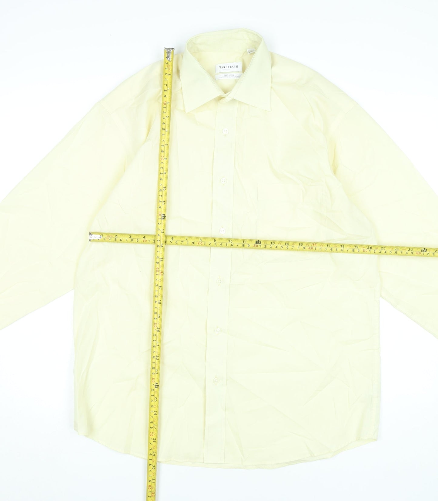 Van Heusen Men’s Beige 16” 41cm Regular Fit Long Sleeve Dress Shirt