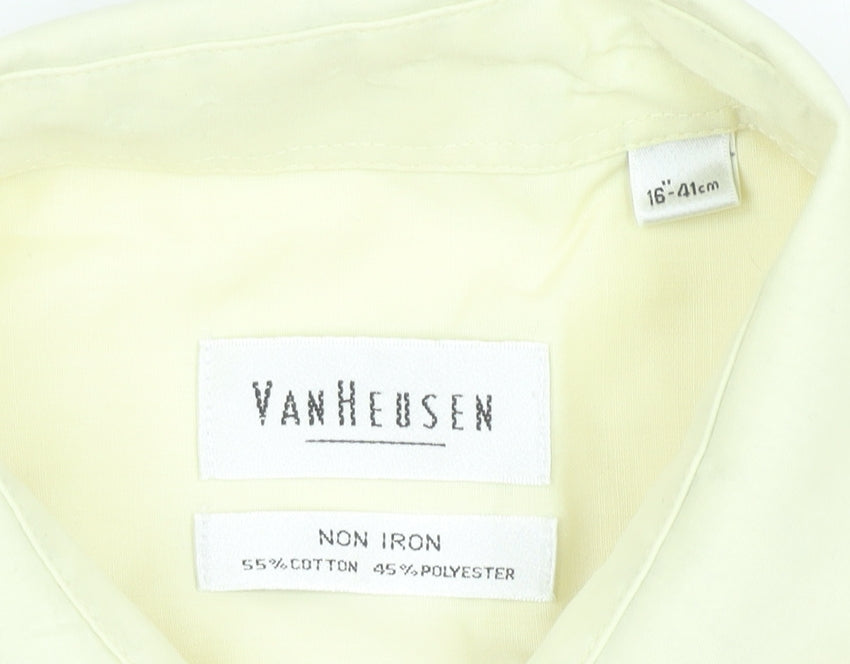 Van Heusen Men’s Beige 16” 41cm Regular Fit Long Sleeve Dress Shirt