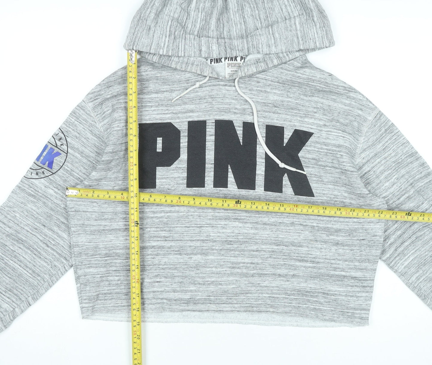 Victoria's Secret PINK Women's Grey Hoodie Size 12 Pullover Logo