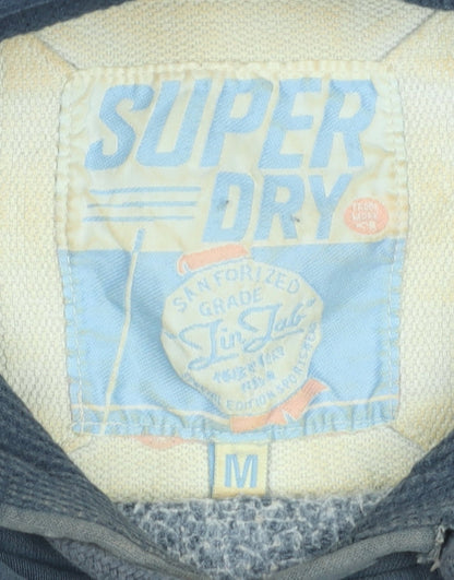 Superdry Men’s Blue Pullover Hoodie M Graphic Print Fleece