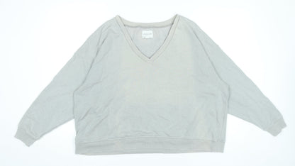 American Eagle Women’s Grey V-Neck Pullover Sweatshirt XXS