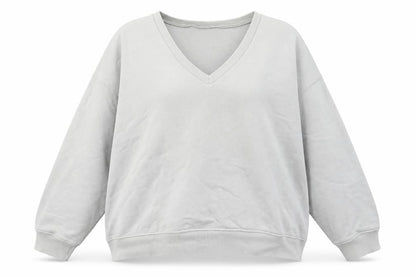 American Eagle Women’s Grey V-Neck Pullover Sweatshirt XXS