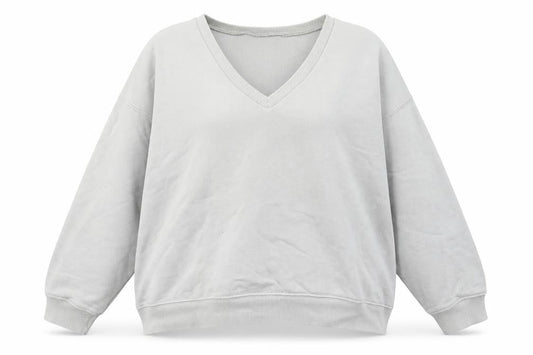 American Eagle Women’s Grey V-Neck Pullover Sweatshirt XXS