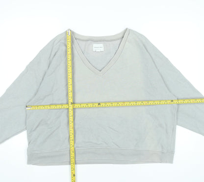 American Eagle Women’s Grey V-Neck Pullover Sweatshirt XXS