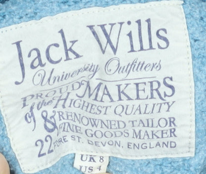 Womens UK Size 8 Jack Wills Blue Full Zip Hoodie