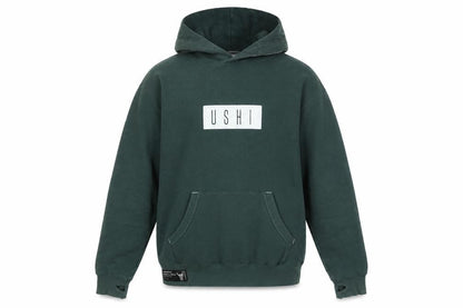 Mens UK Size M USHI Green Pullover Hoodie
