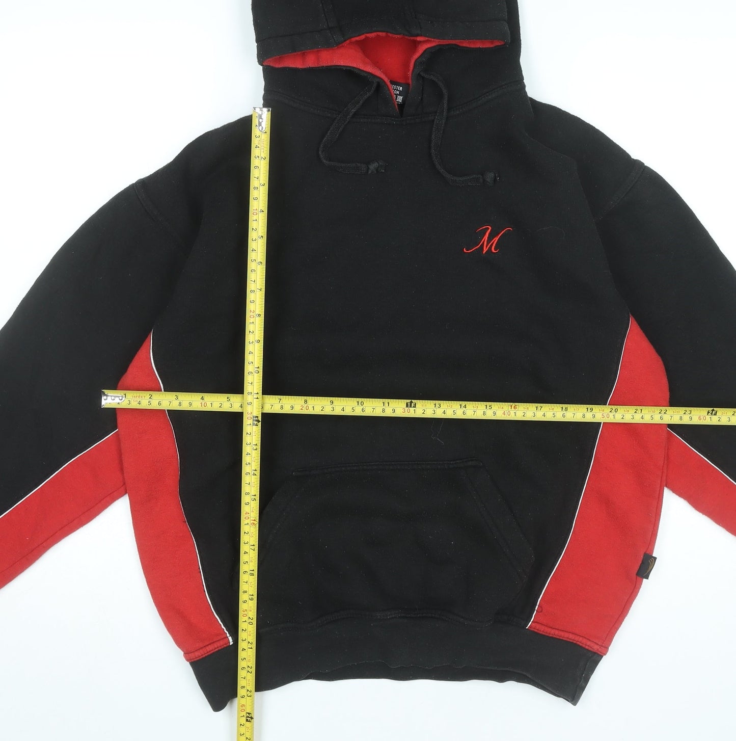 Falcon Men's Black Red Pullover Hoodie M Logo Fleece Sweatshirt