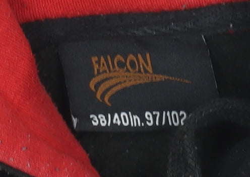 Falcon Men's Black Red Pullover Hoodie M Logo Fleece Sweatshirt