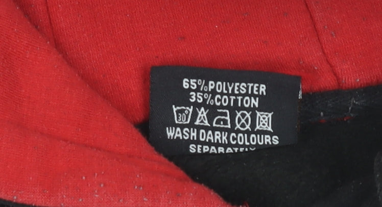 Falcon Men's Black Red Pullover Hoodie M Logo Fleece Sweatshirt