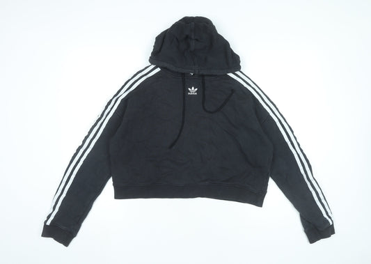 Adidas Women's Black Size 10 Pullover Hoodie Cotton Sportswear