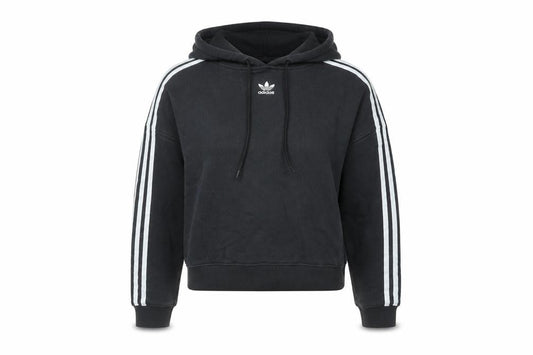Front view of Adidas Women's Black, size 10, Pullover Hoodie Cotton Sportswear