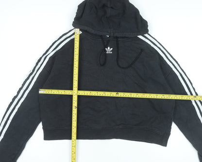 Adidas Women's Black Size 10 Pullover Hoodie Cotton Sportswear