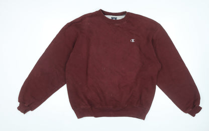 Mens UK Size L Champion Red Pullover Sweatshirt