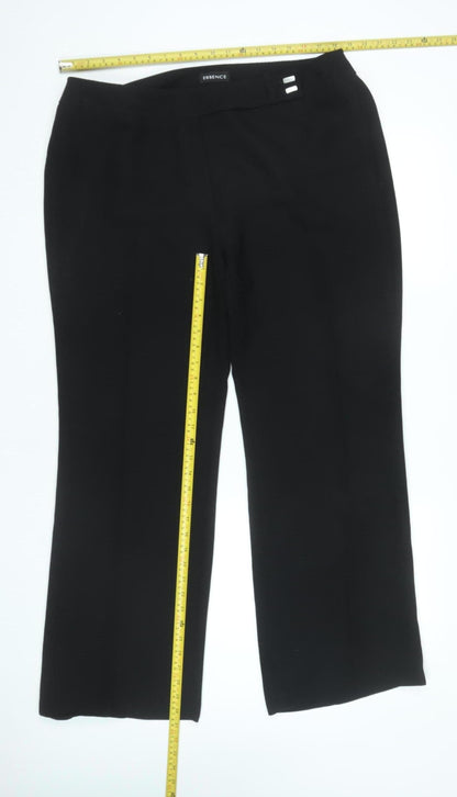 Womens UK Size 18 essence Regular Fit Dress Pants Black Trousers
