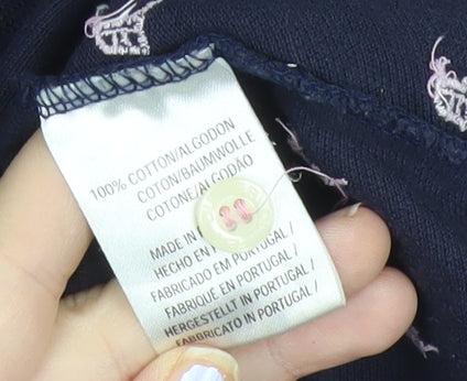 Duffer London Men's Blue Cotton Polo Shirt L Short Sleeve Logo Print