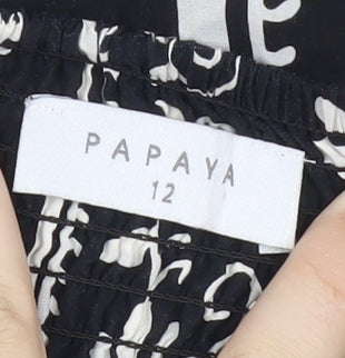 Papaya Women’s Black Floral Tropical Midi Sundress Size 12