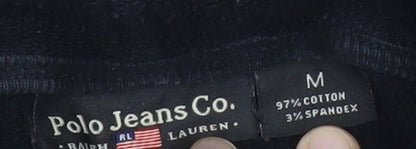 Ralph Lauren Polo Jeans Womens Black Pullover Hoodie Medium Cotton Blend