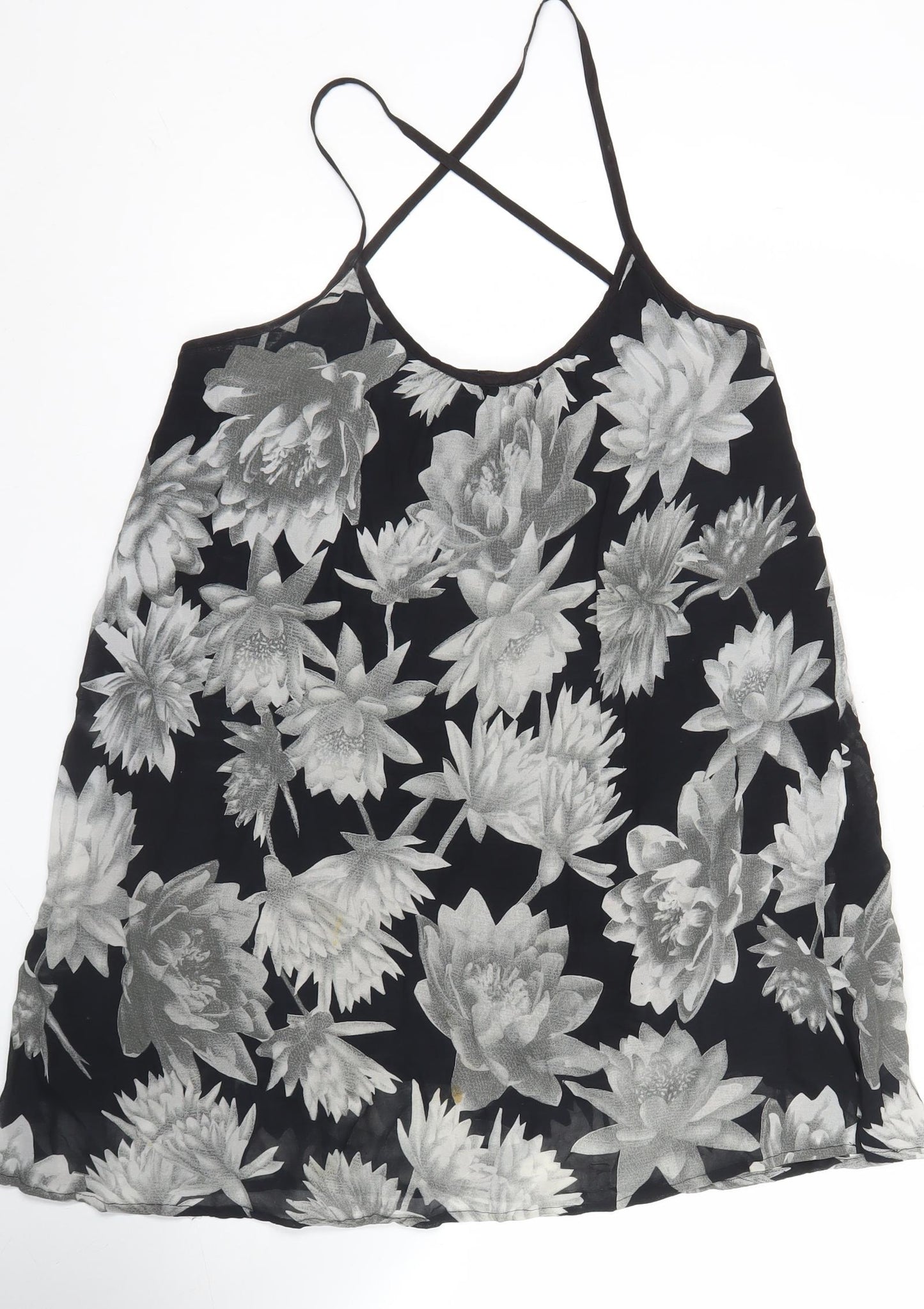 French Connection Women’s Black Floral Camisole Tank Top Size M