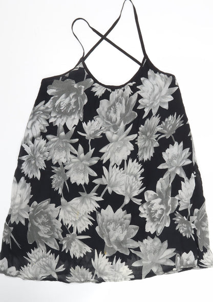 French Connection Women’s Black Floral Camisole Tank Top Size M