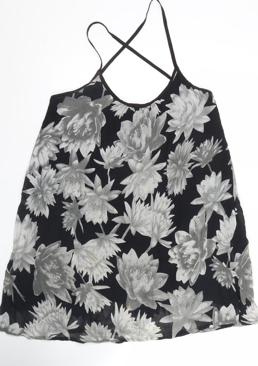 French Connection Women’s Black Floral Camisole Tank Top Size M