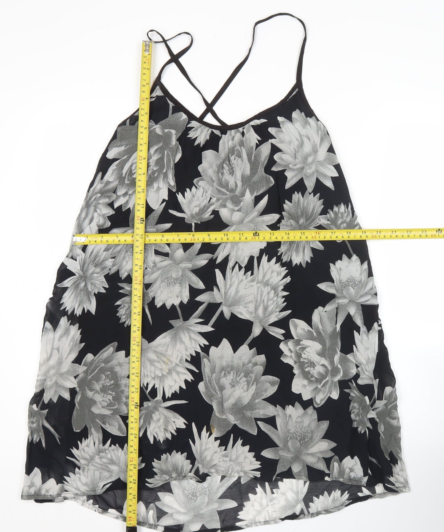 French Connection Women’s Black Floral Camisole Tank Top Size M