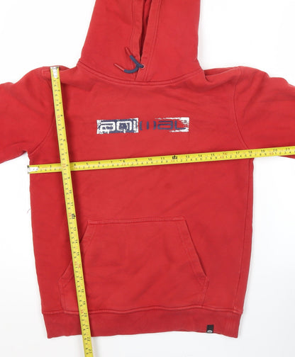 Animal Boys Red Pullover Hoodie 11-12 Years Cotton Blend Logo