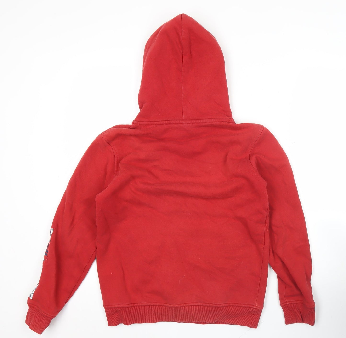 Animal Boys Red Pullover Hoodie 11-12 Years Cotton Blend Logo