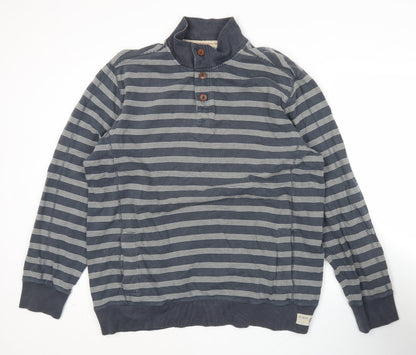 Mens UK Size XL Marks and Spencer Blue Henley Sweatshirt