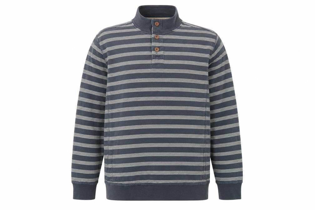 Mens UK Size XL Marks and Spencer Blue Henley Sweatshirt