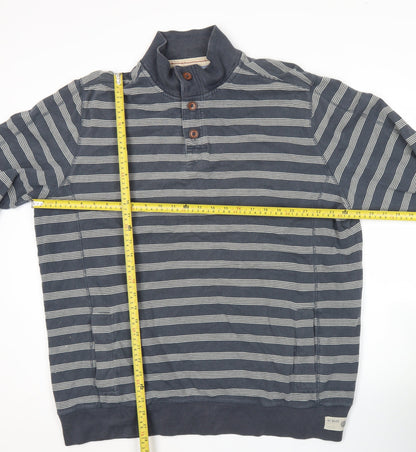 Mens UK Size XL Marks and Spencer Blue Henley Sweatshirt