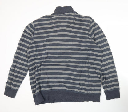 Mens UK Size XL Marks and Spencer Blue Henley Sweatshirt