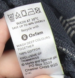 Mens UK Size XL Marks and Spencer Blue Henley Sweatshirt