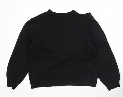 Zara Women Black Small Pullover Sweatshirt Long Sleeve Casual