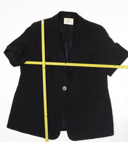 Ann Harvey Women’s Black Short Sleeve Blazer UK 16 Workwear Jacket