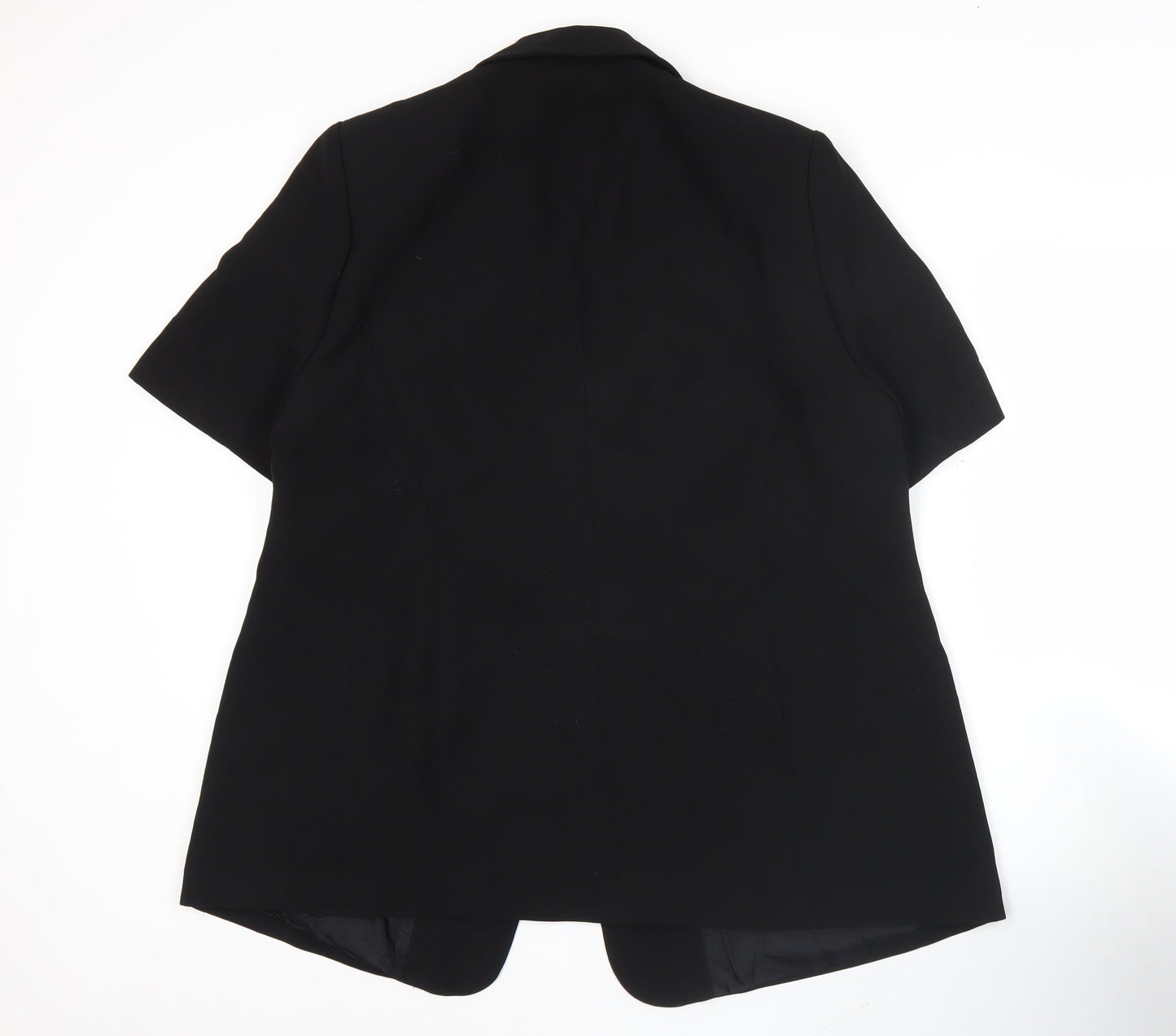 Ann Harvey Women’s Black Short Sleeve Blazer UK 16 Workwear Jacket